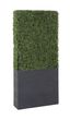 Green Plastic Boxwood Hedge Topiary with Black Planter Box