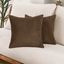 Chocolate Corduroy 22x22 Polyester Euro Pillow Covers, Set of 2