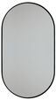 Frameless Oval Black Metal Bathroom Vanity Mirror 31.5 x 19.6 in.