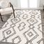 Deia Moroccan Style Diamond Shag White and Black 3' x 5' Area Rug