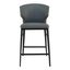 Delaney Gray Faux Leather and Steel Counter Stool