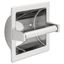 Satin Nickel Recessed Commercial Tissue Holder with Mounting Hardware