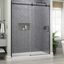 Delta Commix Matte Black Frameless Sliding Shower Door with Clear Glass