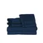 Deluxe Navy Cotton 6-Piece Towel Set with Washcloths