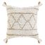 Boho-Chic Diamond Pattern Jute and Cotton Square Pillow