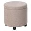 Designs4Comfort Dark Blue Round Ottoman with Reversible Tray and Storage