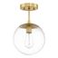 Satin Gold Glass Globe Ceiling Light Fixture