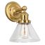 Augustin Satin Gold Transitional Seedy Glass Wall Light