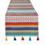 Picante Stripe Cotton Table Runner with Tassels, 13x72