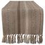 Stone Braided Cotton Table Runner with Fringe, 15x108"