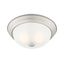 Pewter 11" Etched Glass 2-Light Flush Mount Ceiling Light