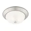 Contemporary Pewter 13'' Flush Mount Ceiling Light with Etched Glass