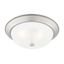 Elegant 15'' Pewter Globe Flush Mount with Etched Glass Shade