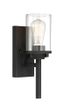 Jedrek Transitional Black Steel Dimmable Wall Sconce