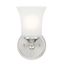 Transitional Flared Frosted Glass & Brushed Nickel Sconce, 9.5" Height