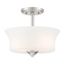 Brushed Nickel 12" Drum Glass Semi-Flush Mount Ceiling Light