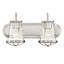 Darby Satin Platinum 2-Light Bathroom Vanity Fixture with Clear Seedy Glass