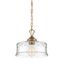 Drake 12" Brushed Gold Glass Drum Pendant Light