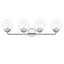 Knoll Retro Classic 4-Light Chrome Vanity Bath Light with Clear Glass Orbs