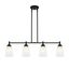 Malone 34" Matte Black Transitional Island Light with Frosted Glass