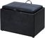 Versatile Black Faux Leather Storage Ottoman with Serving Tray