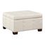 Classic Cream Faux Leather Tufted Square Storage Ottoman