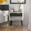 Diana Scandinavian Two-Tone White & Black Matte Nightstand with Drawer