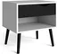 Diana Scandinavian Two-Tone White & Black Matte Nightstand with Drawer