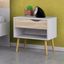 Diana Scandinavian White & Oak Nightstand with Open Shelf