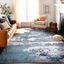 Bohemian Abstract Watercolor Synthetic 5' x 7' Blue Area Rug