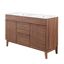 Walnut White Mid-Century Modern Single Sink Vanity