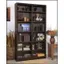 Espresso Finish Solid Wood Double Wide 12-Shelf Adjustable Bookcase