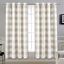 Taupe Buffalo Check Blackout Grommet Curtains, 2 Panels, 52" x 63"