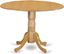 Oak Finish Round Extendable Wood Dining Table