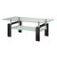 Black Rectangular Glass Coffee Table with Shelf