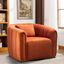 Oversized Orange Velvet Swivel Barrel Accent Chair