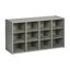 Grey Wash 12-Cubby Tray Storage Cabinet with Birch Plywood