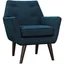 Azure Mid-Century Modern Button-Tufted Accent Chair