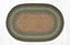 Dark Green and Beige Oval Braided Jute Rug 20" x 30"