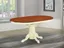 Contemporary Buttermilk & Cherry Wood Round Extendable Dining Table