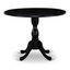 Black Round Extendable Wood Dining Table with Pedestal Base