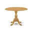 Dublin Round Oak Extendable Dining Table with Pedestal Base, 42"