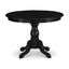 Round Black Wood Dining Table with Pedestal Base