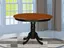 Hartland Round Black and Cherry Wood Extendable Dining Table