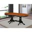 Contemporary Reclaimed Wood Round Extendable Dining Table, Black & Cherry