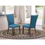 Blue Linen Upholstered Parsons Side Chair with Nailhead Trim