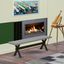 Lakeside X-Style 60" Dining Bench with Wirebrushed Black Legs & Cement Top
