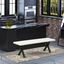 X-Style Black and Linen White 60" Wood Dining Bench