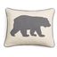 Gray Cotton Twill Bear Appliqued Decorative Pillow