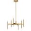 Elegant Champagne Gold LED Chandelier with Etched Acrylic Shade